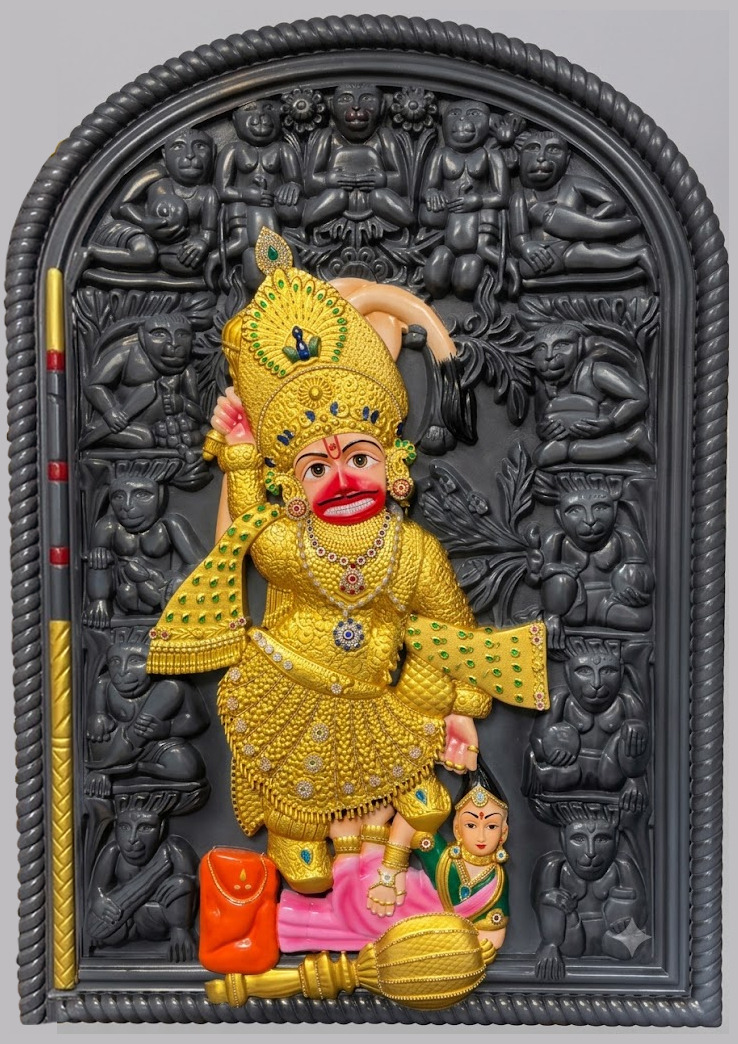 Salangpur Hanumanji Golden Vagha with Black Artwork