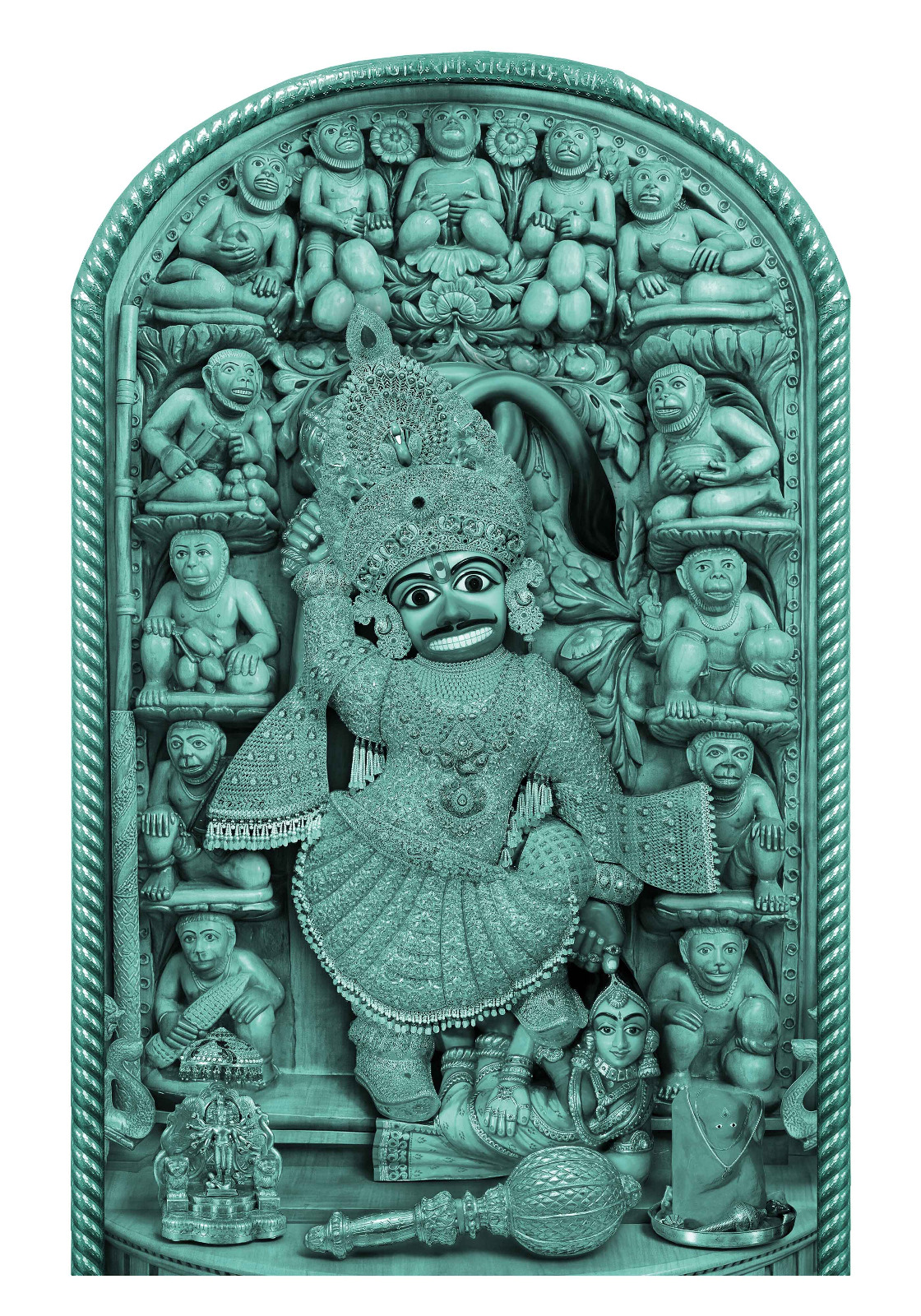 Salangpur Hanumanji Golden Vagha with Green background